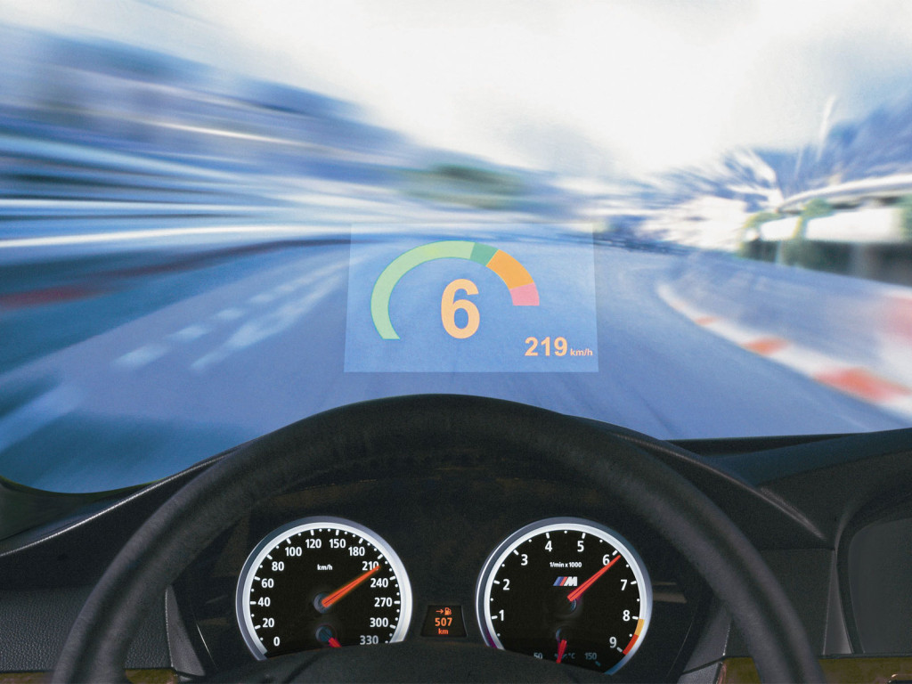 Head-Up Display on the M-Technik BMW M6 sports car. (Source. BMW)