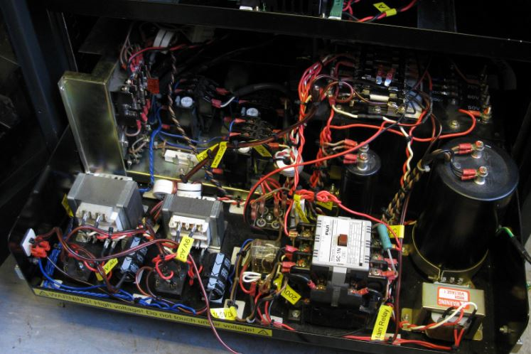 Shows (c) power electronics shelves of the modular controller