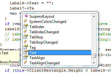 The Intellisense window