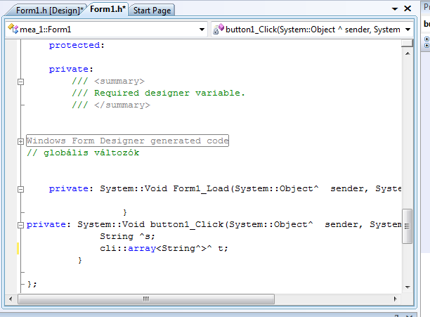 The program in the View/Code window