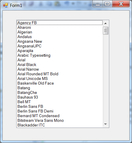 Font families
