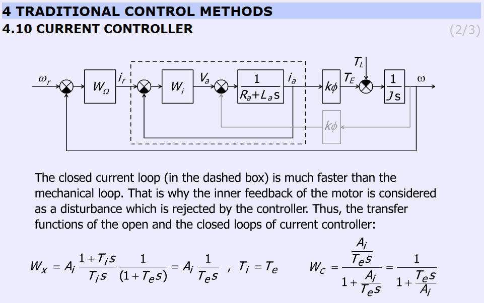 Explanation for neglecting the internal feedback line with kФ. (http://dind.mogi.bme.hu/animation/chapter4/4_9.htm)