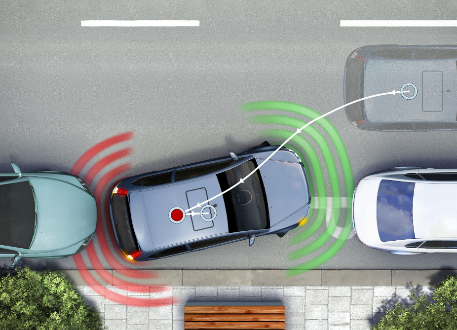 Principle of the operation of the parking aid systems (Source: Bosch)