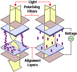 Liquid crystal display operating principles (Source: http://www.pctechguide.com)