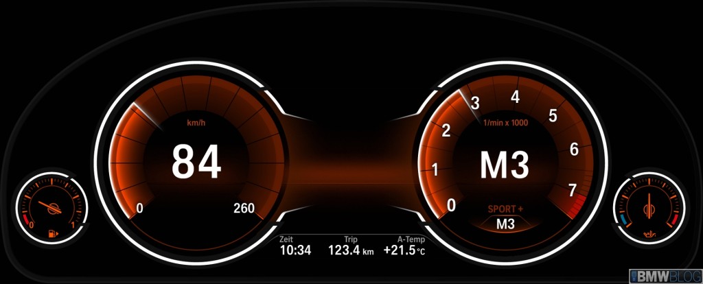 The SPORT+ and COMFORT modes of the BMW 5 Series’ instrument cluster (Source: http://www.bmwblog.com)