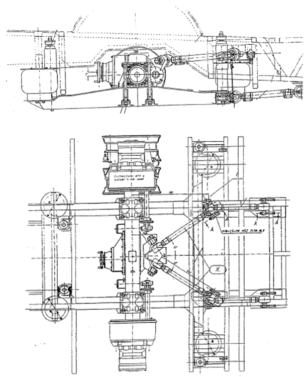 Ikarus 415 légrugós hátsó futómű π-kerettel