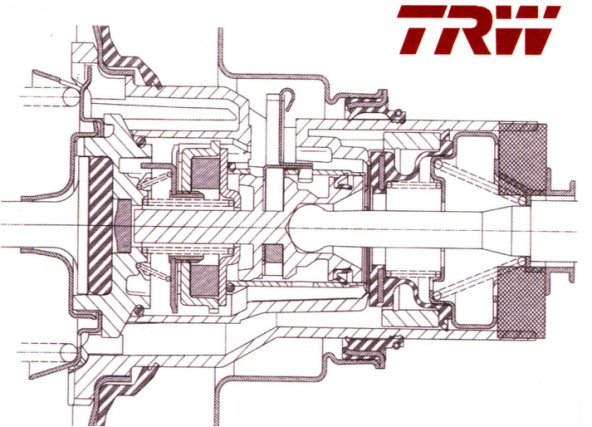 A TRW mechanikus fékasszisztens metszete
