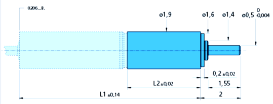 A hajtóművel egybeépített Faulhaber 0206 típusú mikromotor