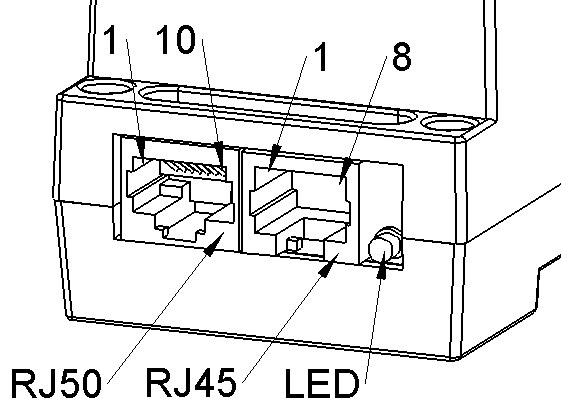 Pinout of reference output and encoder input connectors