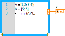 LabVIEW MathScript blokk kimeneti változó létrehozása