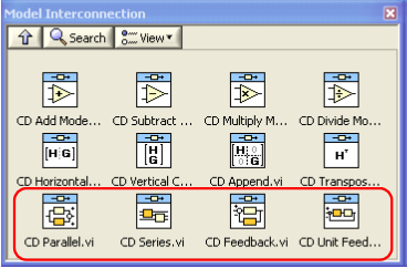 Modell összekapcsolás (Model Interconnection) alpaletta