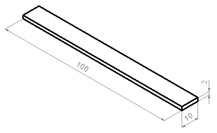 A hajlított rúd geometriai méretei [mm]